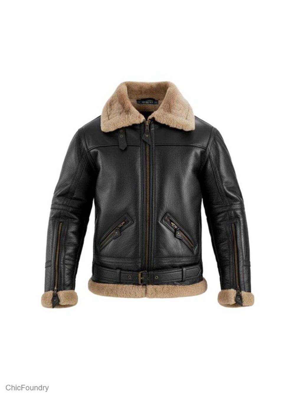Men's RAF B3 Bomber Jacket Aviator Real Shearling Sheepskin Leather